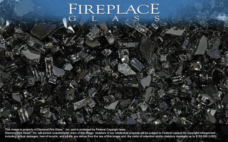 Black Midnight Crystal Fireplace Glass