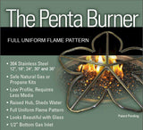Stainless Steel Penta Fire Pit Ring - 30 Inch (High Capacity 3/4")