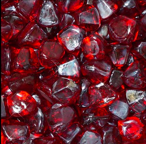 red fire glass for fireplace or fire pit 