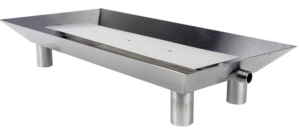 Fluted Rectangle Stainless Steel Pan Burner - 48" x 16" x 4.25"
