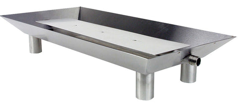 Fluted Rectangle Stainless Steel Pan Burner - 54" x 16" x 4.25"