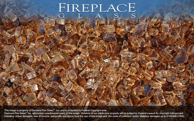 Copper Crystal Fireplace Glass