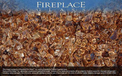 Copper Crystal Fireplace Glass