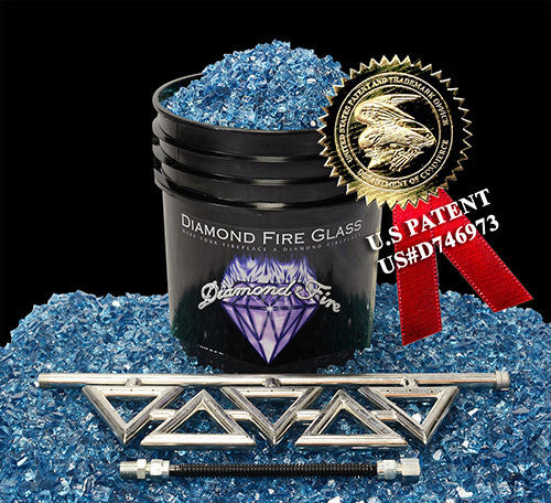 Diamond Series Fireplace Kit with Bali Blue Nugget