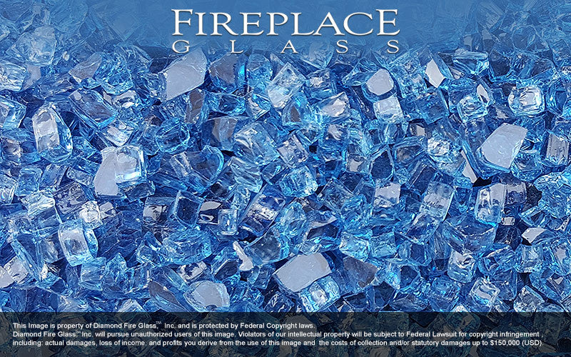 Bali Blue Nugget Fireplace Glass