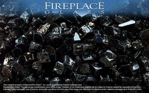 Black Nugget Fireplace Glass