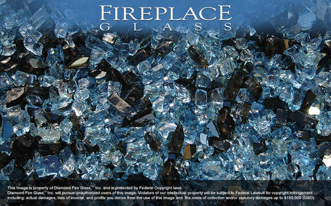 Blue Ocean Eve Premixed Fireplace Glass