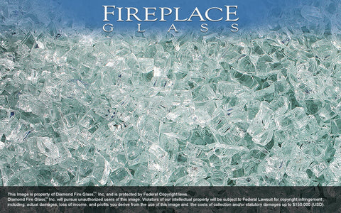 Clear Diamond Crystal Fireplace Glass