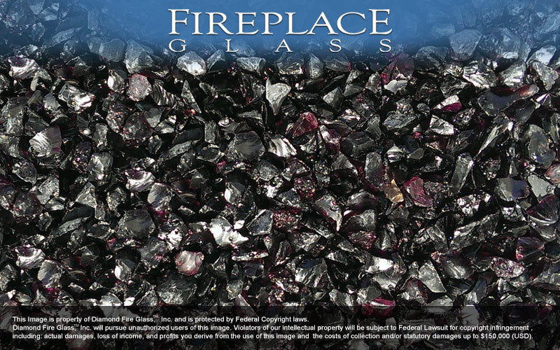 Deep Purple Crystal Fireplace Glass