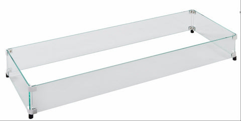 Fire Pit Glass Wind Guards - Linear 55x15 Inch