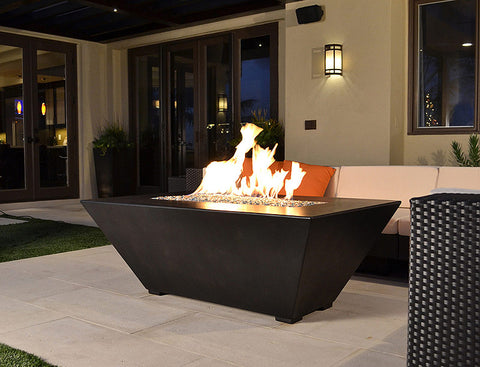 Geo Rectangle Fire Pit Table by Diamond Fire Glass