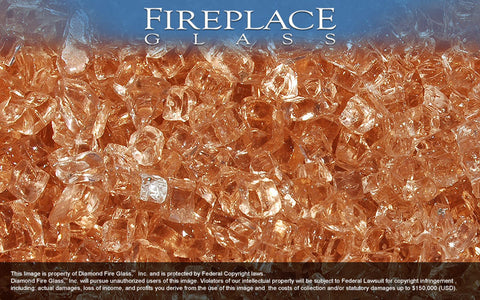 Georgia Peach Crystal Fireplace Glass