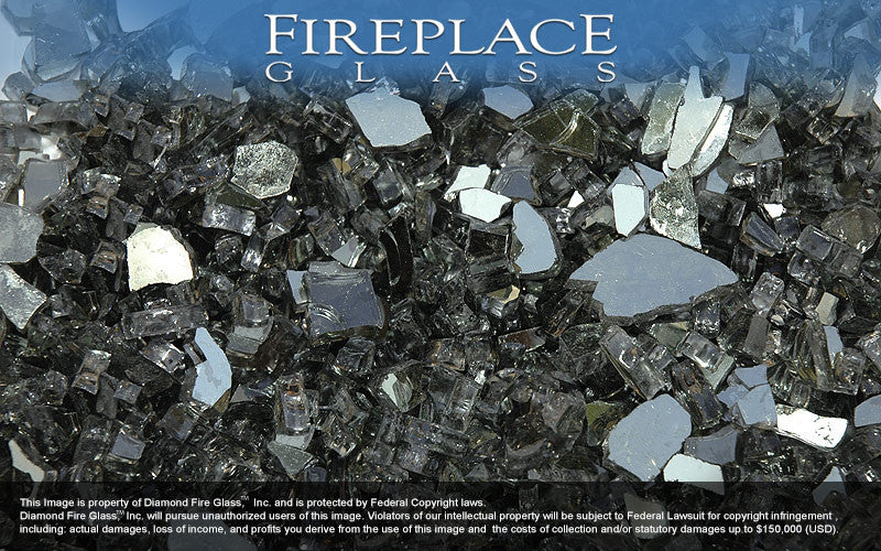 Gray Reflective Crystal Fireplace Glass