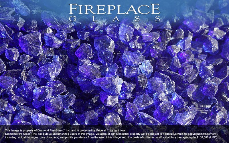 Indigo Crystal Fireplace Glass