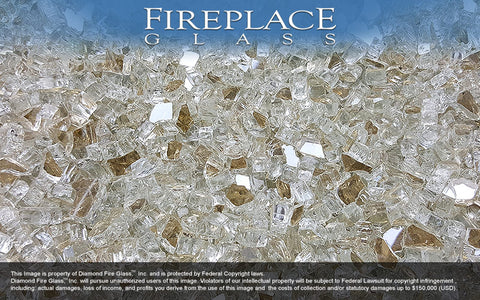 Platinum X Reflective Crystal Fireplace Glass