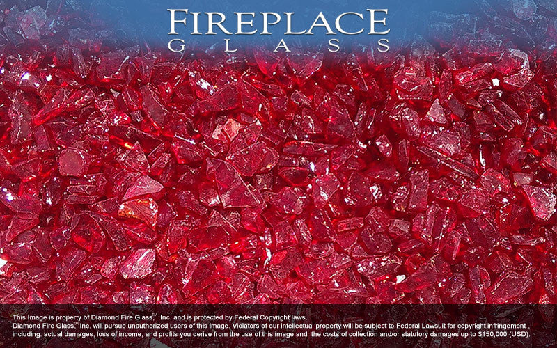 Ruby Red Crystal Fireplace Glass