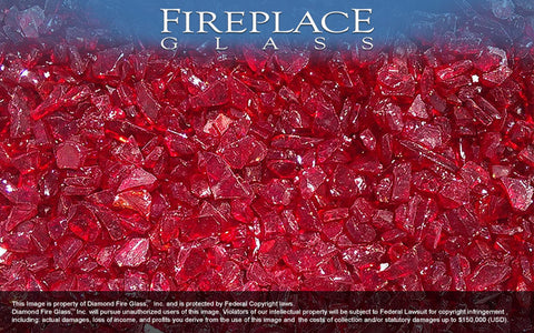 Ruby Red Crystal Fireplace Glass
