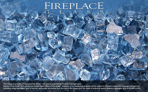Sapphire Blue Crystal Fireplace Glass